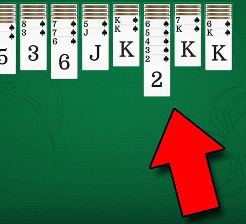 Spider Solitaire piles