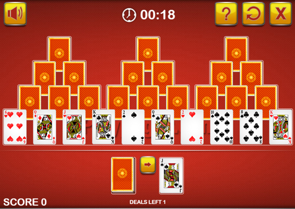 Online Tripeaks Solitaire Game